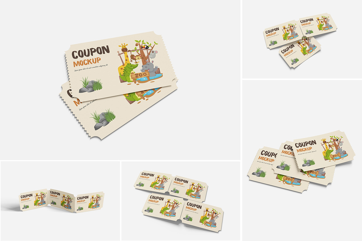 Clean Coupon Mockup, an Advertising Mockup by Indah (Photo 1 of 6)