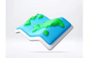 3d world map with green continents, an Illustration by Abscent