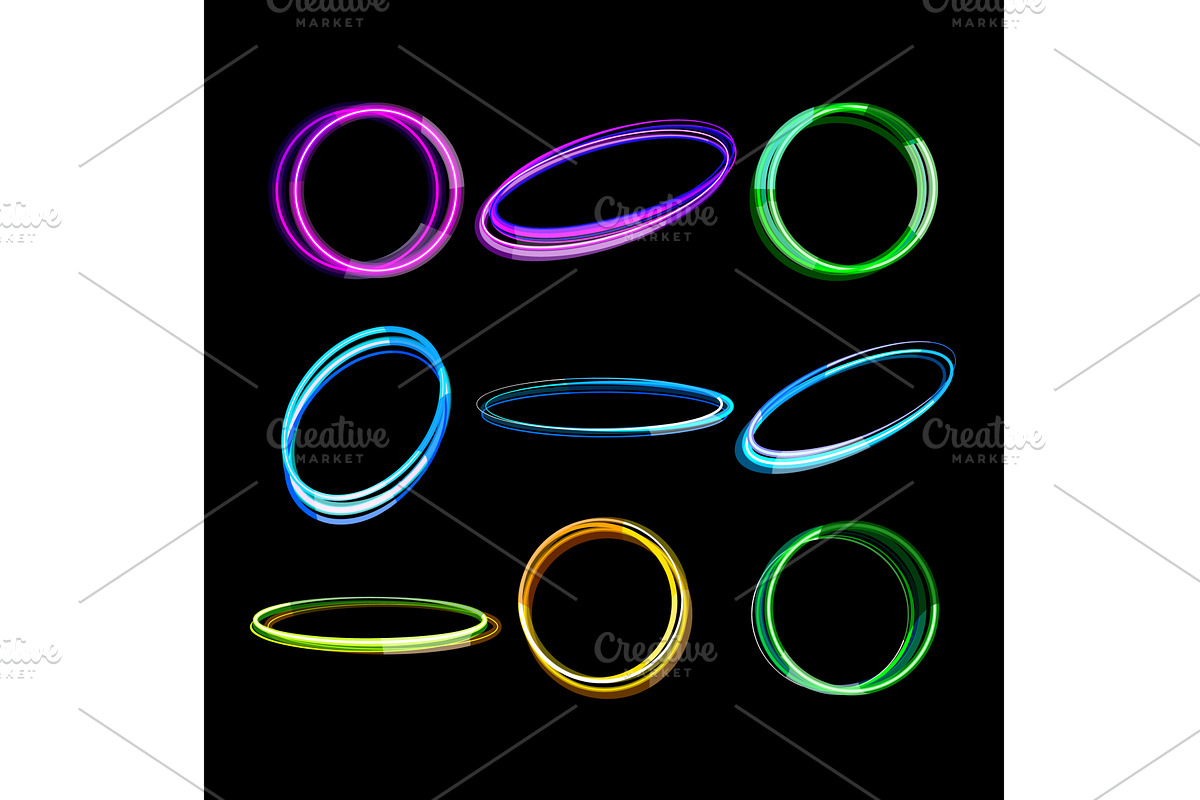 Glowing light trails creating, an Illustration by pikepicture