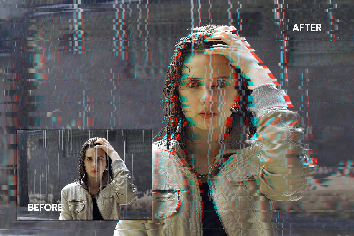 Glitch Photoshop Action, an Action Add-On by Effect-Hub (Photo 2 of 8)