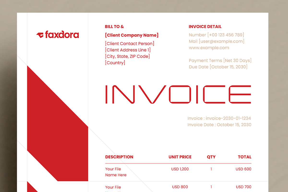 Invoice Template for Business, a Stationery Template by ContestDesign (Photo 2 of 3)