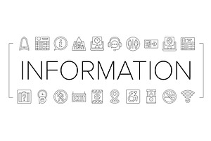 information data knowledge icons set, a Technology Illustration by pikepicture