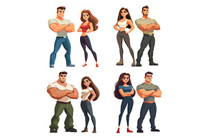 Strong couple. Powerful man and, a Person Illustration by Stock-Smart-Start