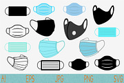 Medical Face Mask svg png vector, an Object Graphic by FileVectorSVG (Thumbnail 1 of 2)