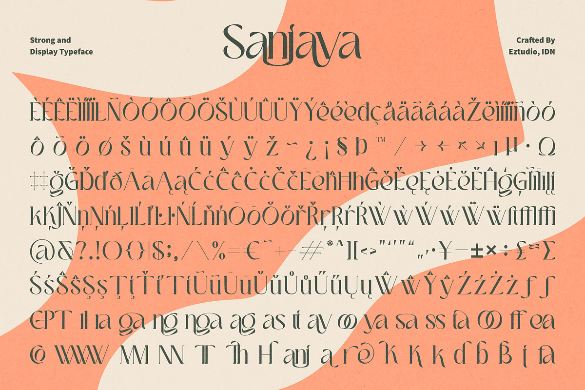 Ez-Sanjaya - Modern Decorative Font, a Serif Font by Eztudio (Photo 12 of 12)