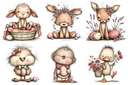 Whimsical Easter Animals Clipart, an Illustration by DreamPrint404 (Thumbnail 4 of 7)