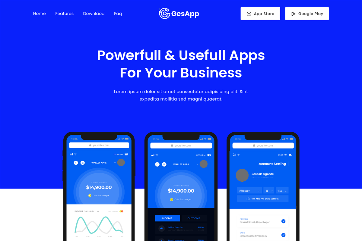 GesApp - App Landing Page Template, a Bootstrap Template by Ngetemplates