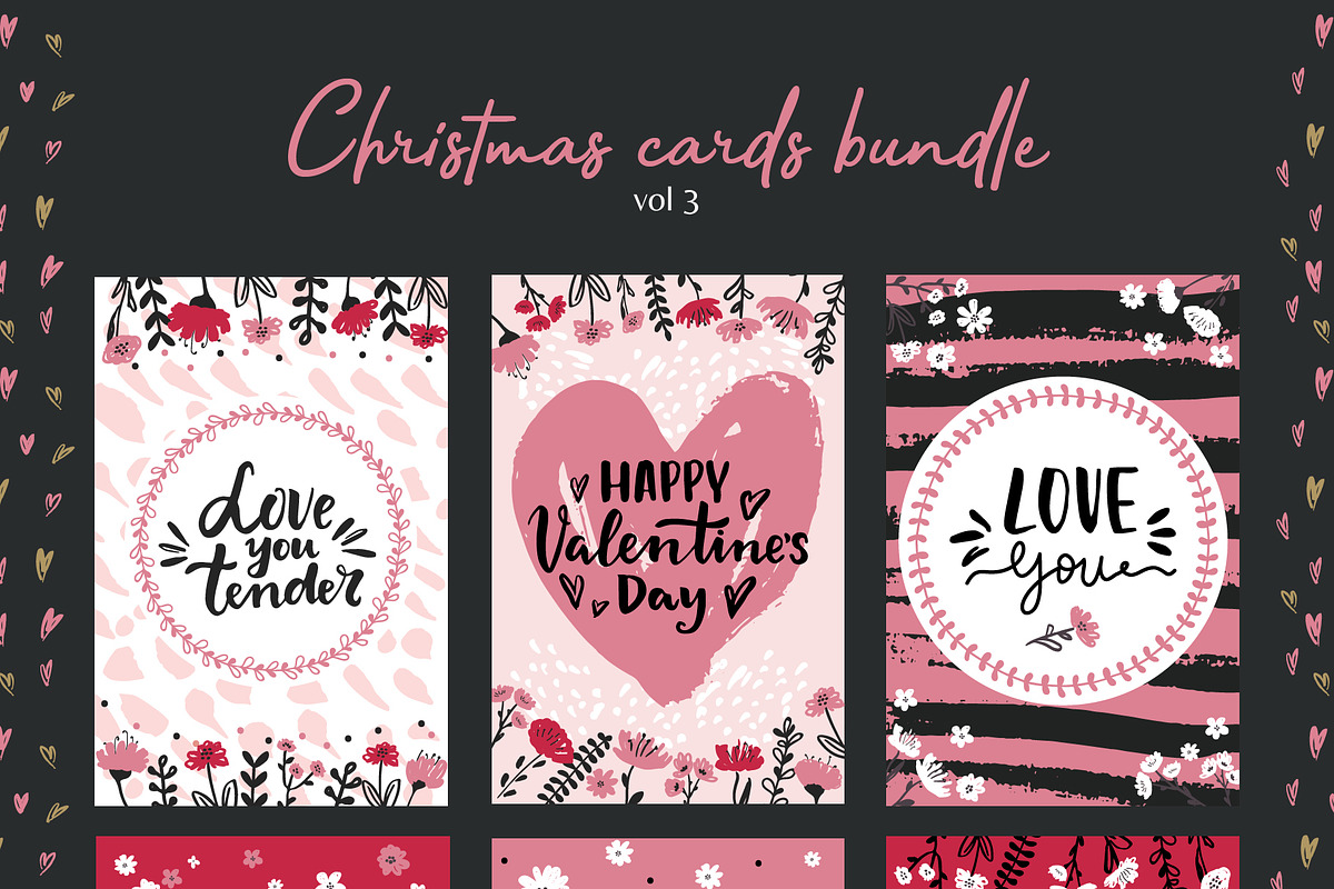 Valentine's Day cards bundle, a Texture Illustration by Cozy pattern shop (Photo 4 of 8)