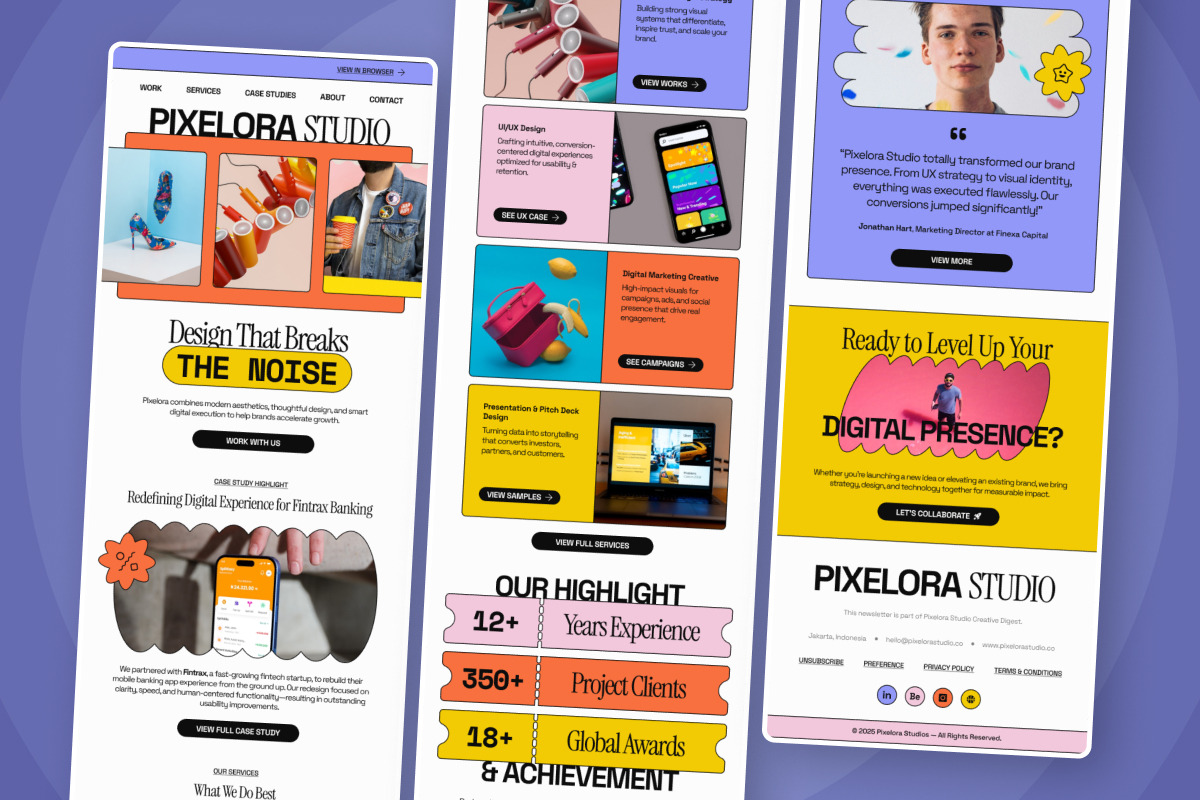 Creative Agency Showcase Newsletter, a Landing Page Template by twinstd (Photo 5 of 5)