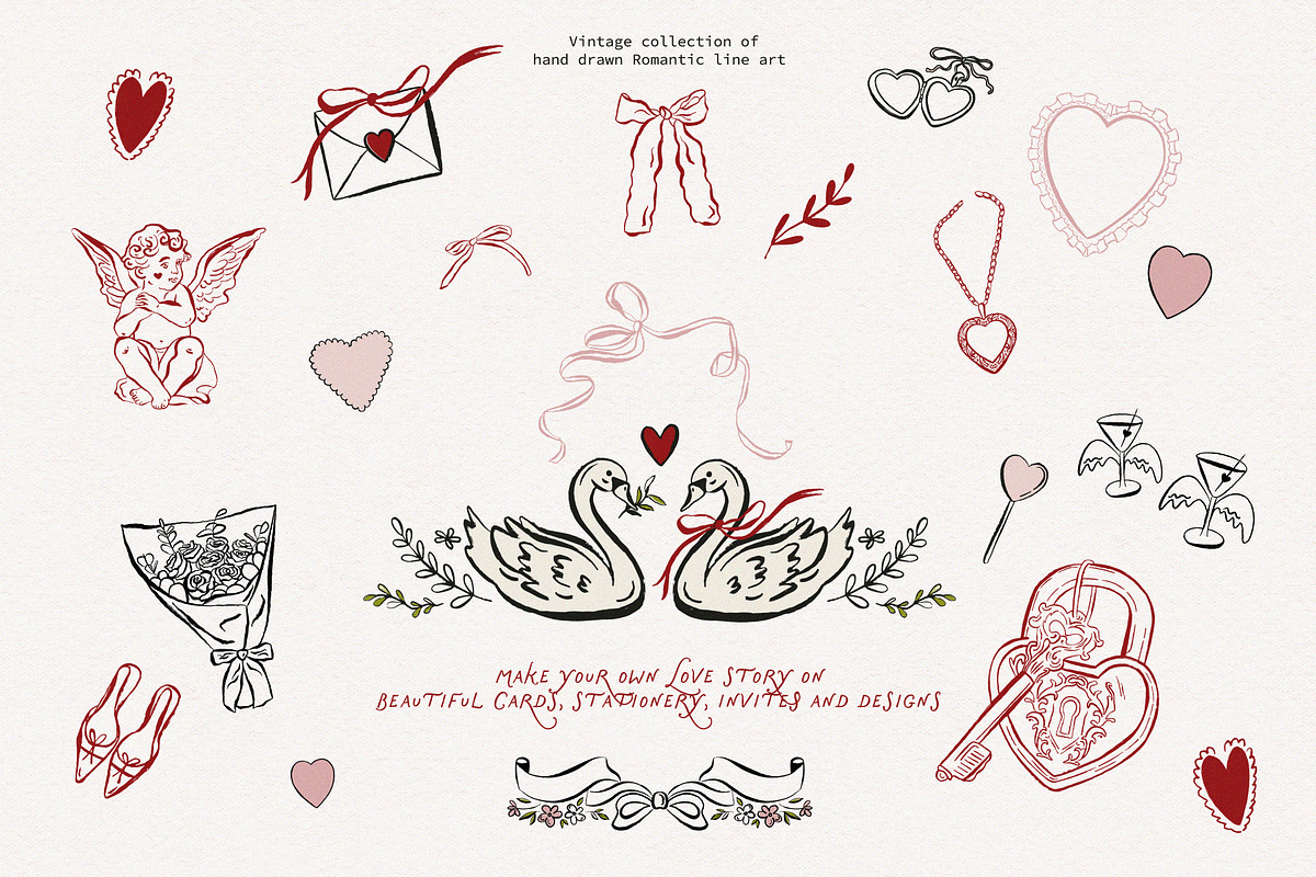 Plein d'amour Romantic collection, a Decorative Illustration by lokko studio (Photo 6 of 13)