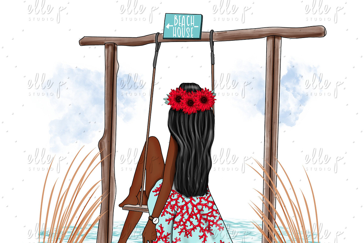 Boho Beach Scene Illustration, an Illustration by Elle P. Studio (Photo 4 of 4)