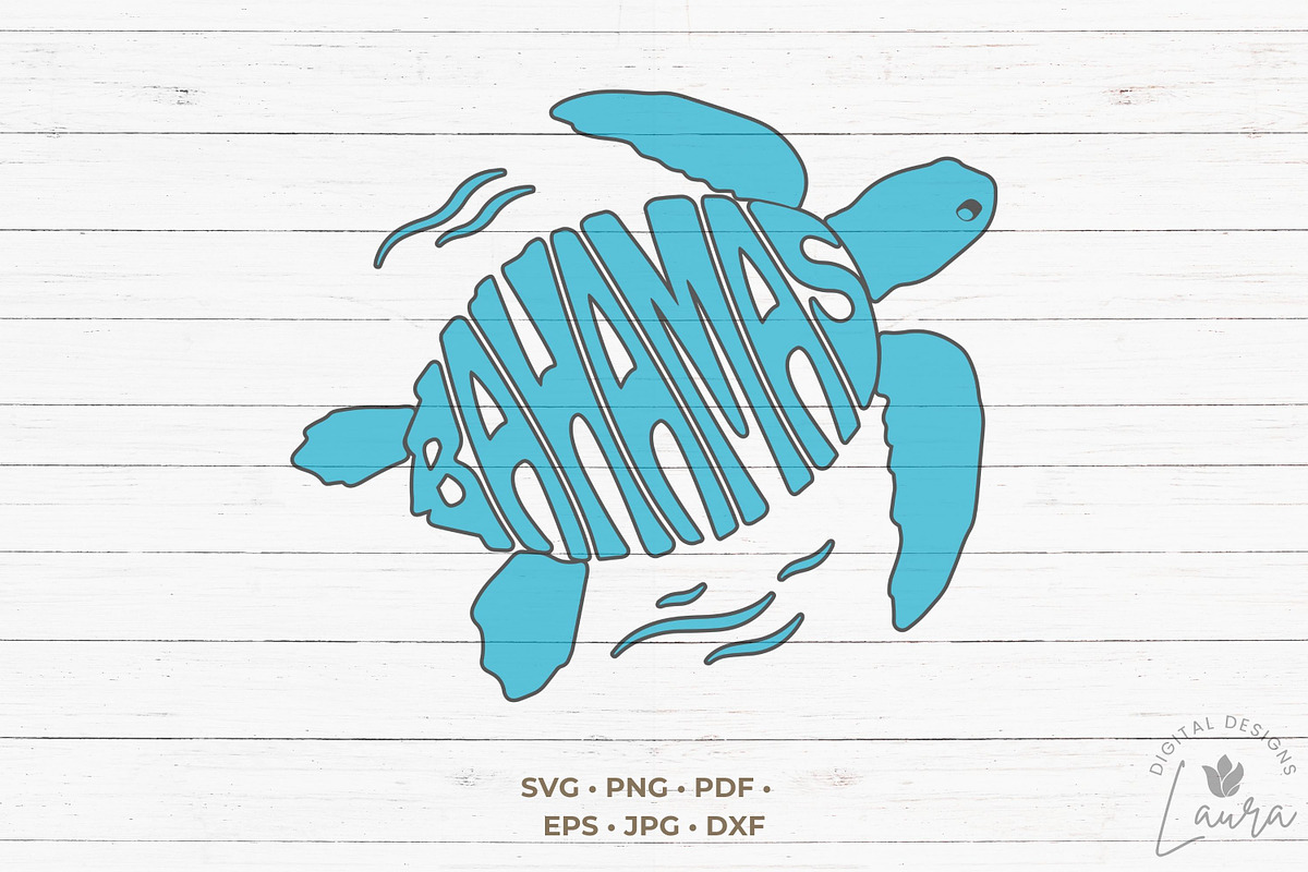 Bahamas Word Art in a sea turtle, an Object Graphic by DigitalDesignsLaura (Photo 1 of 4)