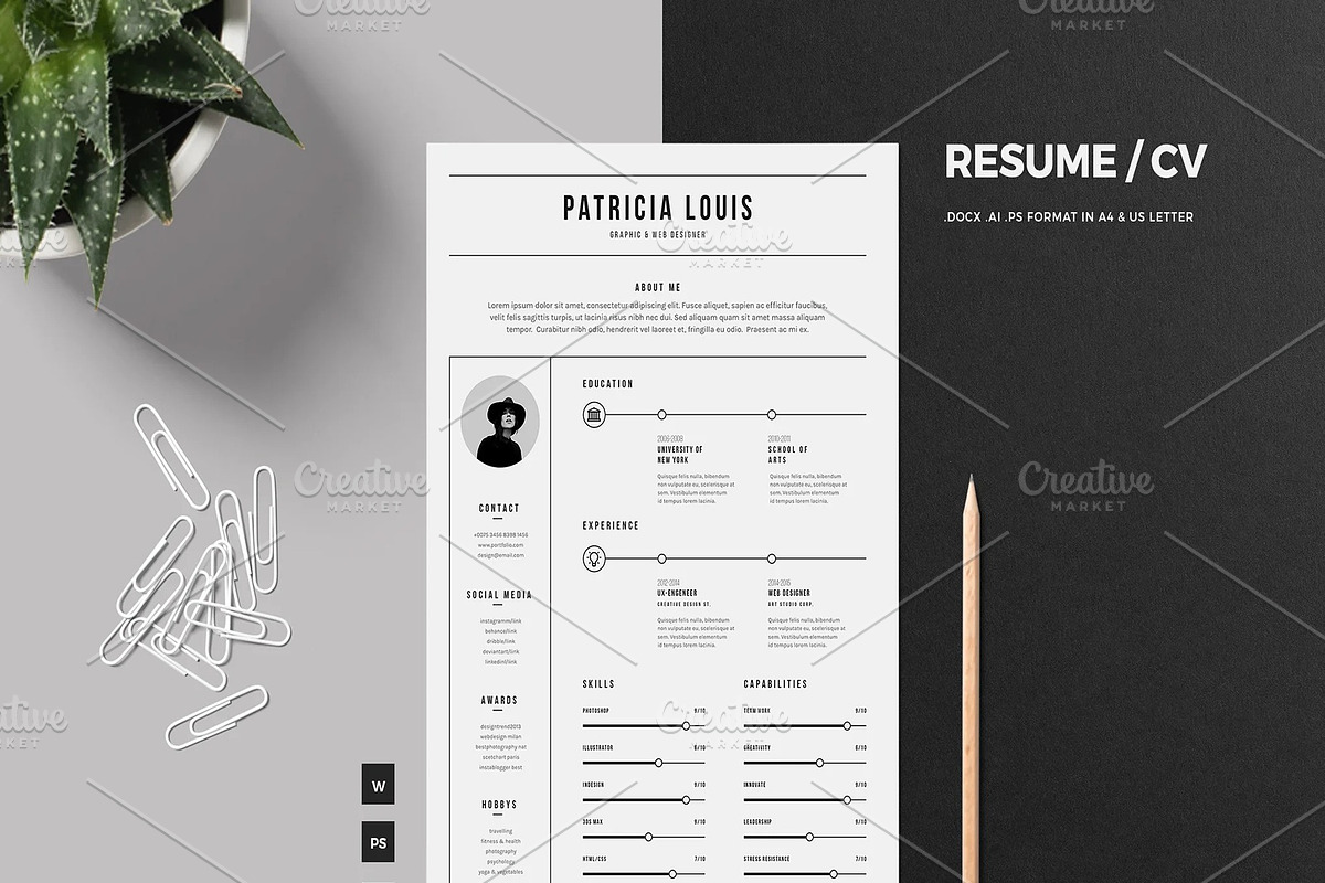 Minimalist CV Resume, a Resume Template by Dimas Rizki Pratama