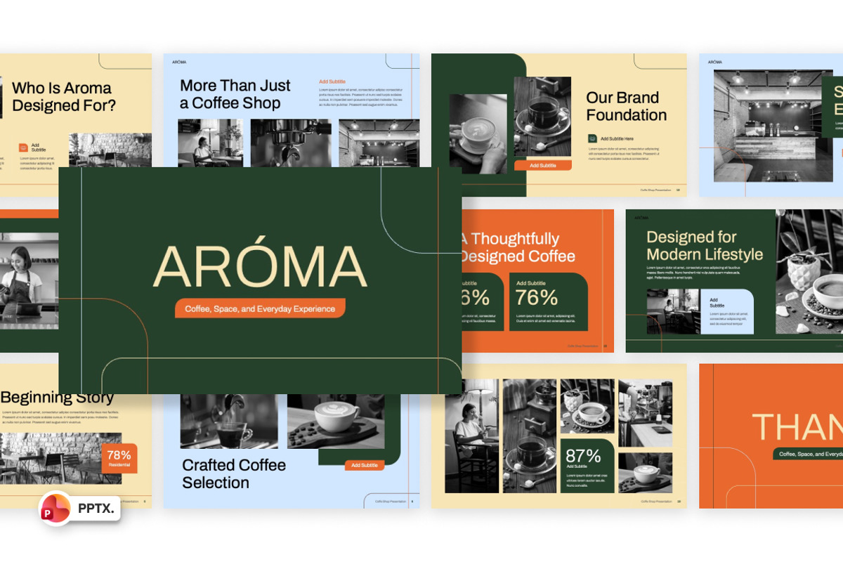 Aroma Coffeeshop PowerPoint, a Presentation Template by Loin Studio (Photo 1 of 4)