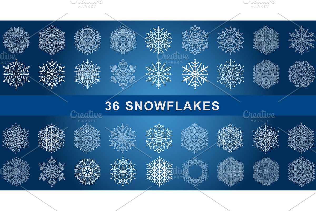 Set of Round Snowflakes With Winter, a Texture Illustration by FineArtStudio (Photo 1 of 3)