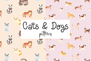 Cats and Dogs Patterns, a Pattern Graphic by Slastick (Thumbnail 1 of 7)