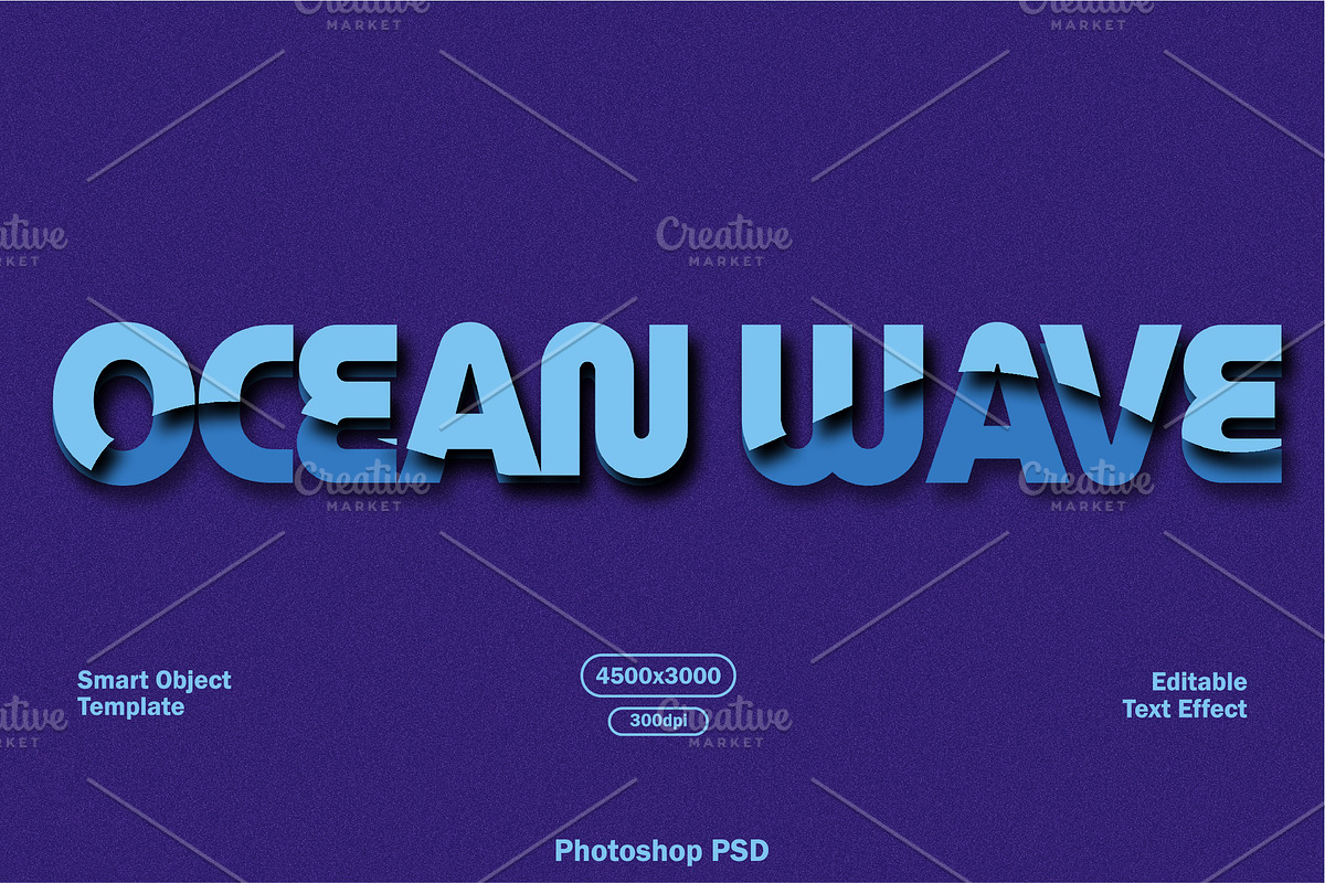 Ocean Wave Text Effect, a Layer Style Add-On by alexdndz (Photo 1 of 2)