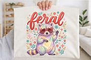 Summer Raccoon Preppy Hand Drawn PNG, a Seasonal Illustration by designcity5 (Thumbnail 3 of 4)