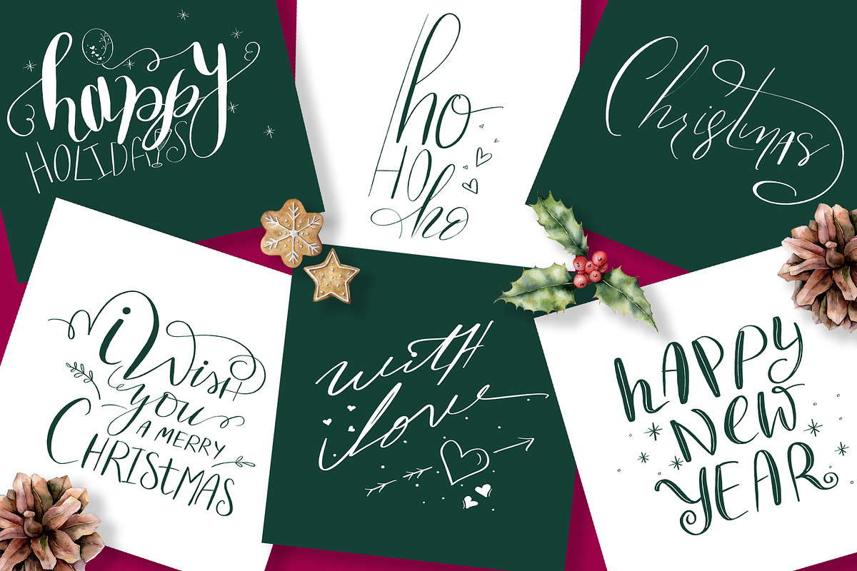 Handlettered Christmas Gift Box, an Illustration by Typography Prime (Photo 4 of 13)