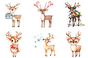 Funny Cute Christmas Reindeer Bundle, an Illustration by DreamArtGraphic (Thumbnail 3 of 5)