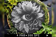 Eye Leaves Skulls Creepy Mysterious, a Background Graphic by LaseredNinja (Thumbnail 6 of 7)