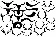 Deer antlers, horns animals SVG, an Animal Illustration by LineworkStock (Thumbnail 3 of 3)