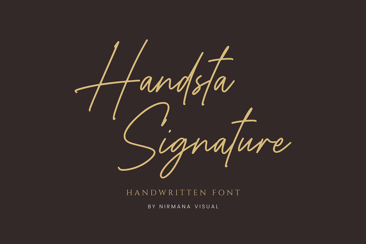 handsta signature - handwritten font, a Script Font by Nirmana Visual (Photo 1 of 6)