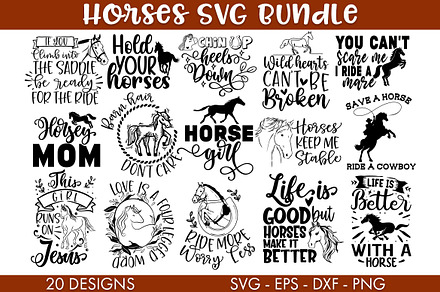 Horse SVG Bundle Sublimation PNG
