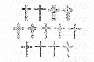 True Cross Floral Vector Design