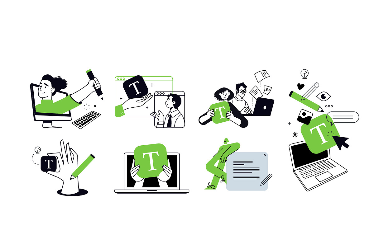 Content Writing, a Person Illustration by PureSolution (Photo 6 of 6)