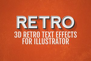 3D Retro Text Effects - Illustrator