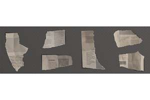 Torn newspaper fragments, an Illustration by art PVP - market