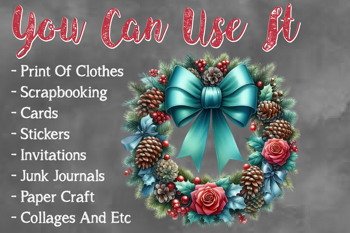 Christmas bows Sublimation Clipart, a Seasonal Illustration by Craft Nest (Photo 5 of 5)