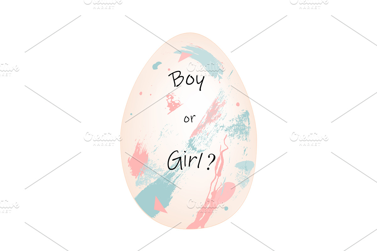 Easter egg decorated with blue and, an Object Illustration by Toltemara