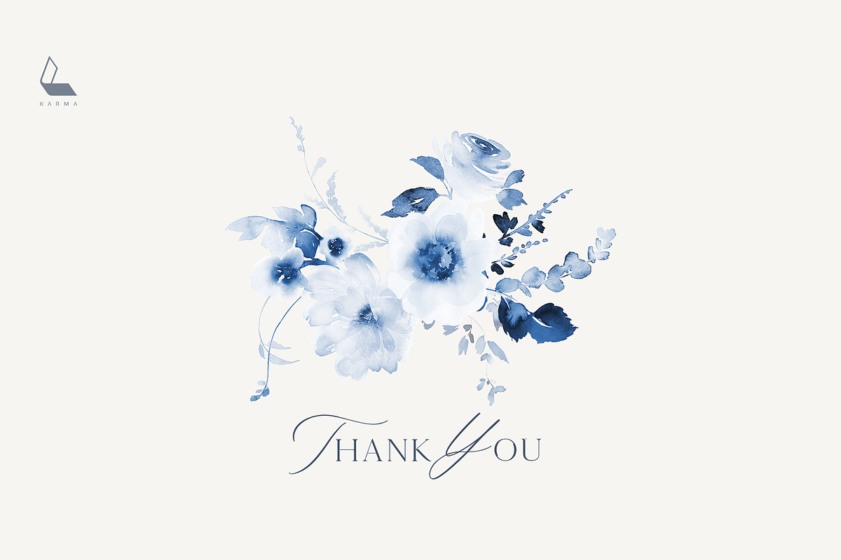 Dusty Blue Floral Wedding Set, an Illustration by Karma (Photo 16 of 16)