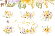 Sunny Day Watercolor Clipart, an Illustration by AurAandTheCat (Thumbnail 2 of 5)