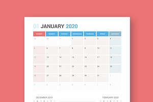 Calendar 2020 Planner Design