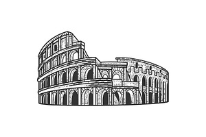 Coliseum Sketch Vector Illustration