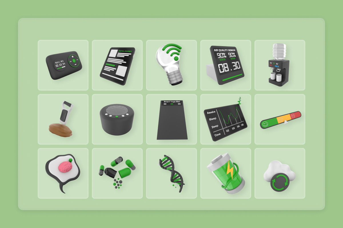 Bio Tech Style Wellness 3D Icon Pack, a Technology Illustration by twinstd (Photo 7 of 7)