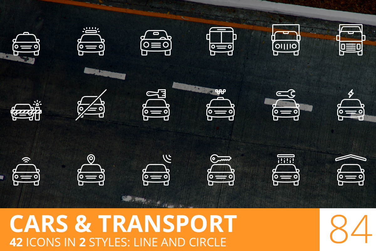 Cars & Transport Line Icons, an Icon by brandcut (Photo 1 of 4)