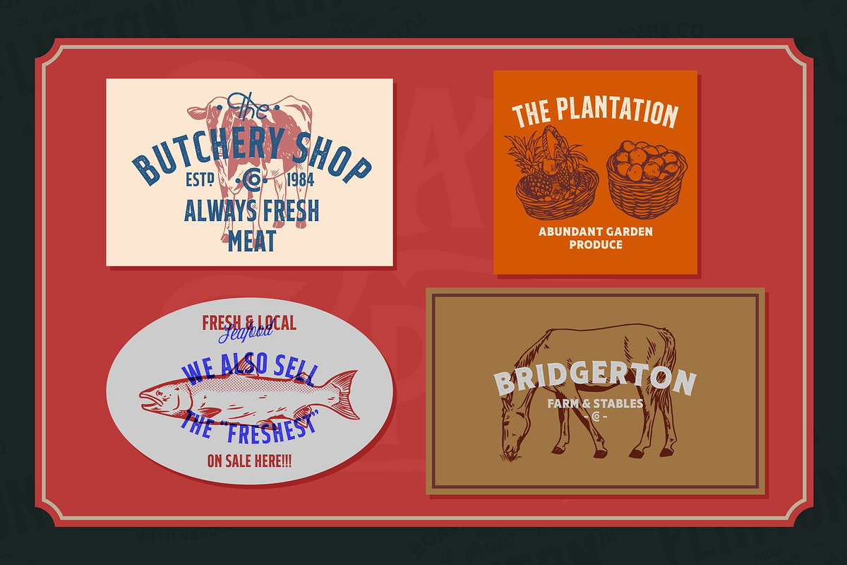 Flinton - Vintage Bundle Fonts, a Serif Font by Roams Type (Photo 10 of 14)