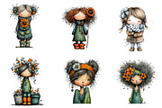 Flowers and Girls Clipart, an Illustration by CreationArt (Thumbnail 3 of 6)