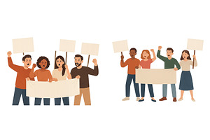 Demonstrators engaging in peaceful, a Person Illustration by ZinetroN