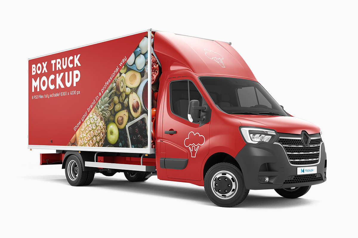 Box Truck Mockup 1, a Cups & Container Mockup by Mockupix (Photo 6 of 12)