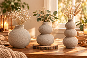 Vintage Textured Vase Collection STL, a Scene 3D Model by Layerology (Thumbnail 3 of 4)