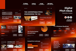 Digital Pitch Deck - PowerPoint, a Presentation Template by Iqsiart Studio