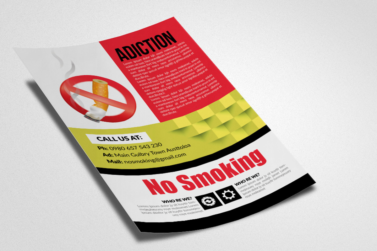 Say No to Smoking Flyer Template Ad, a Flyer Template by Business Flyers