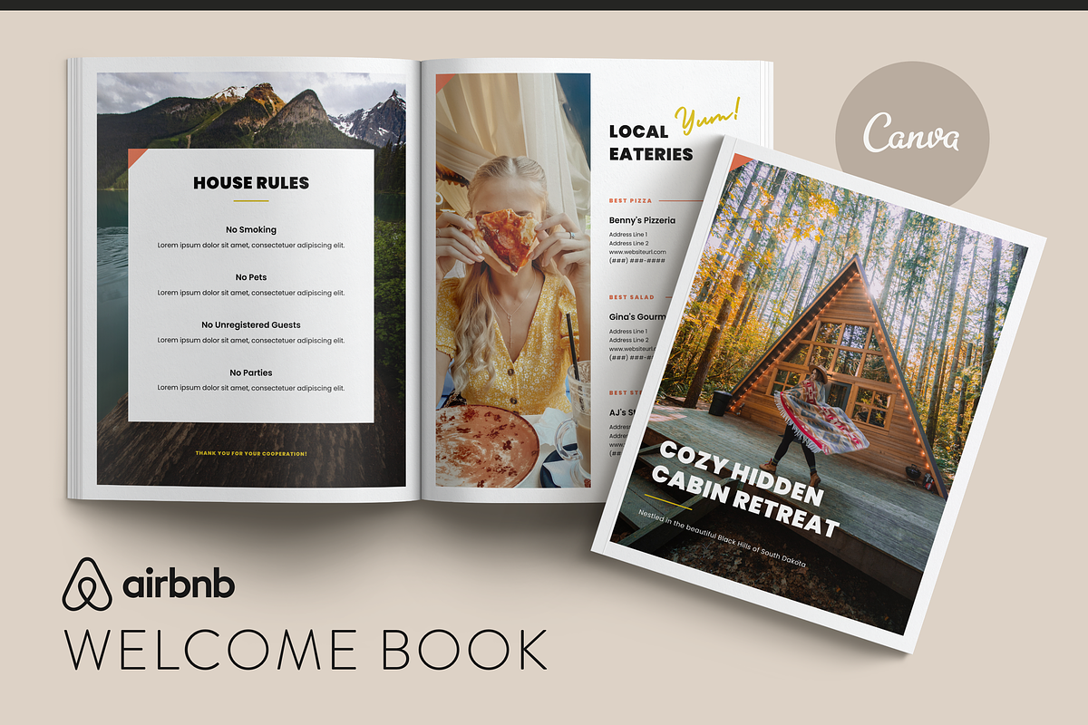 Airbnb Welcome Book Template | Canva, a Brochure Template by Anchor ‹A› Digital Design (Photo 1 of 11)
