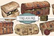 Vintage Treasure Chest Clipart, an Illustration by Secret Helper (Thumbnail 1 of 8)