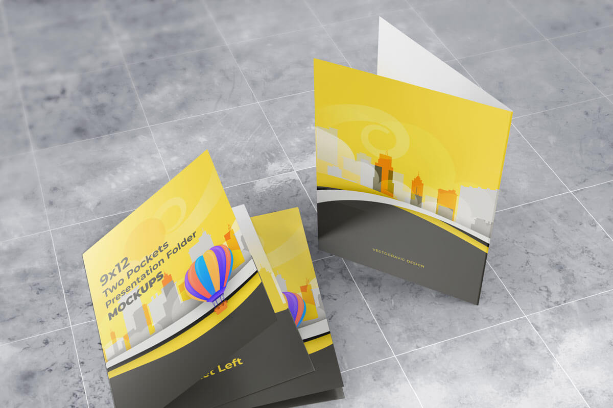 912 Two Pocket Folder Mockups, a Books & Magazine Mockup by Vectogravic Design (Photo 5 of 5)